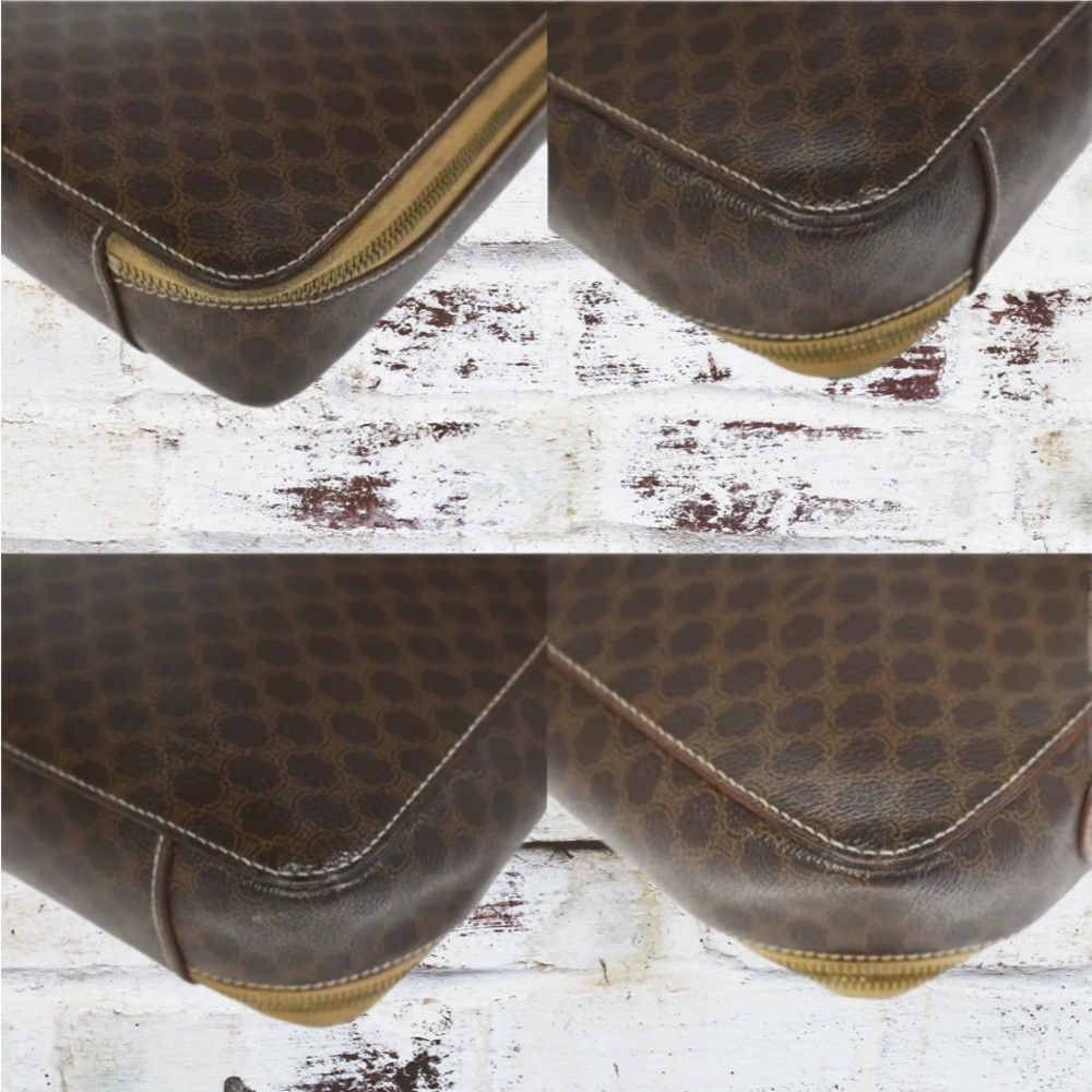 CELINE  Macadam Pattern Business Briefcase PVC / Leather In GUC Rare - Picture 7 of 16